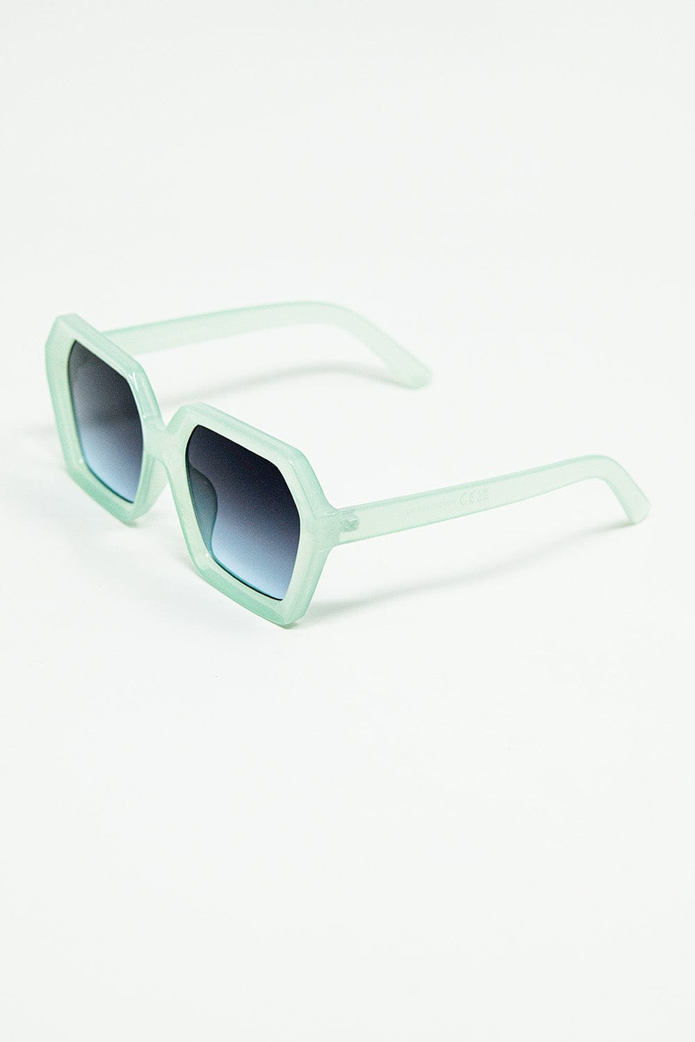 Q2 Women's Sunglasses One Size / Green Squared Green Aqua Color Mirage Sunglasses