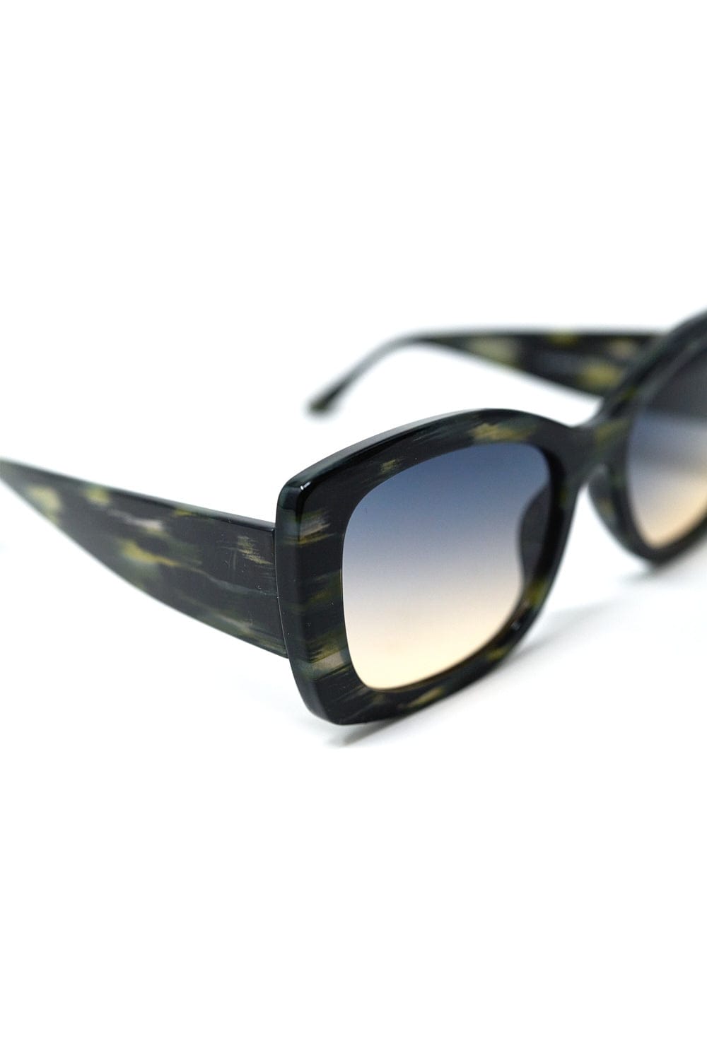Q2 Women's Sunglasses One Size / Grey Green Tortoise Shell Oversized Oval Sunglasses In Acetate