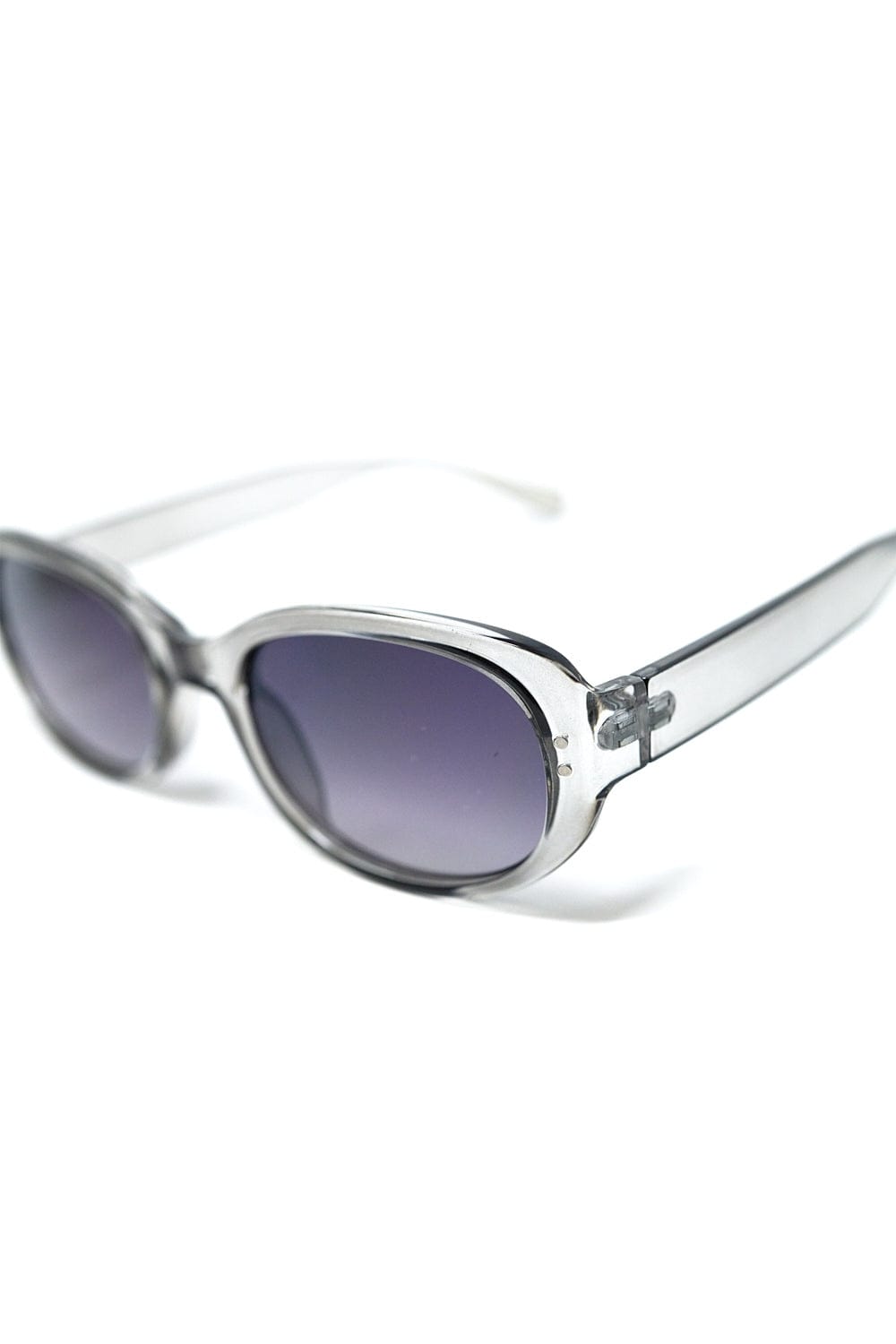 Q2 Women's Sunglasses One Size / Grey Grey Acrylic Oval Oversized Sunglasses