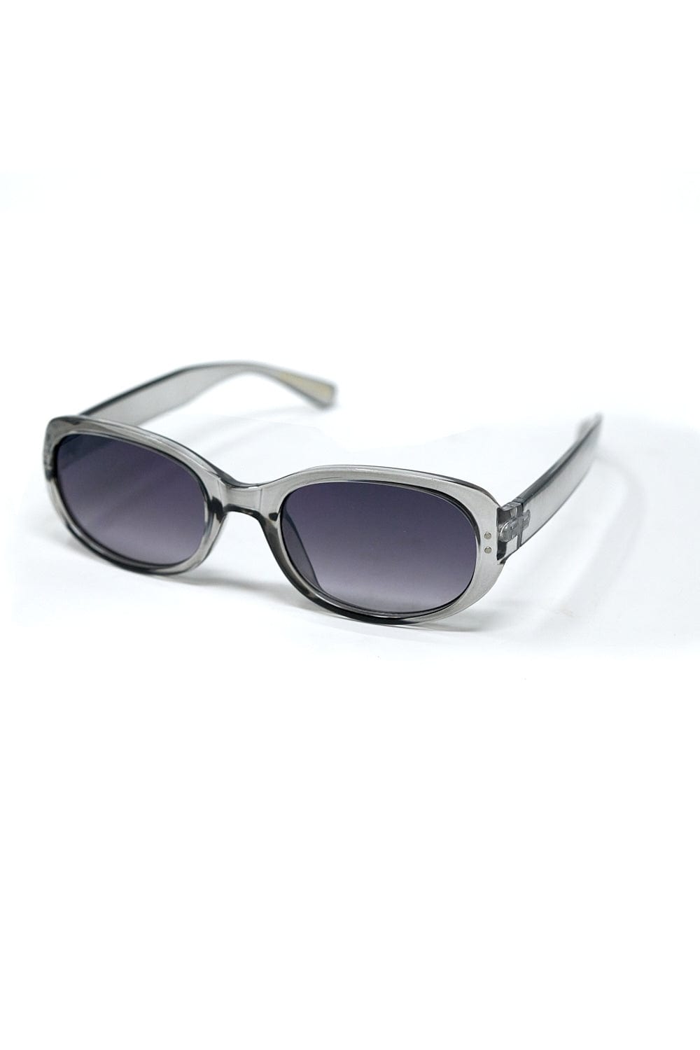 Q2 Women's Sunglasses One Size / Grey Grey Acrylic Oval Oversized Sunglasses