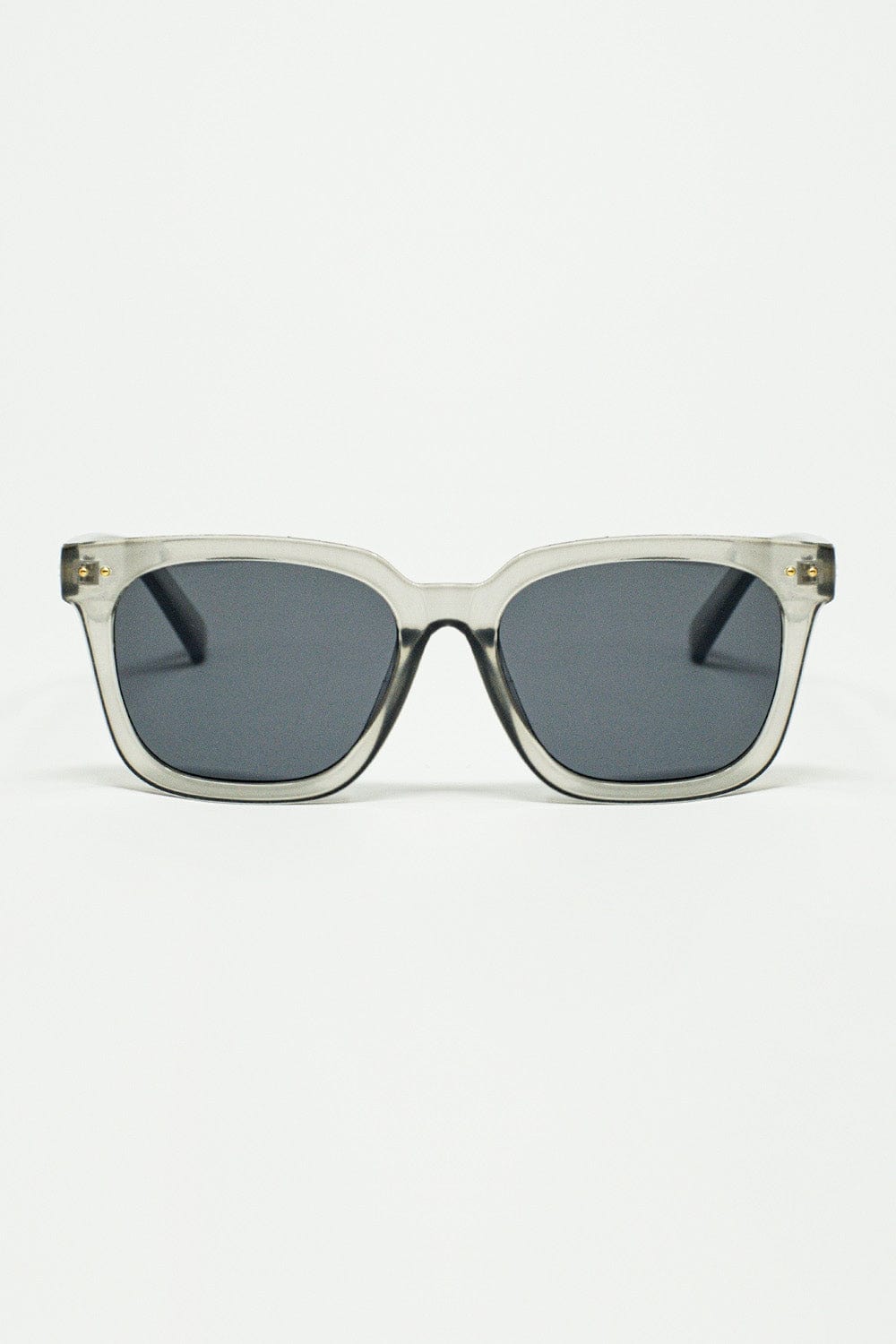 Q2 Women's Sunglasses One Size / Grey Square Bevel Frame Sunglasses In Grey