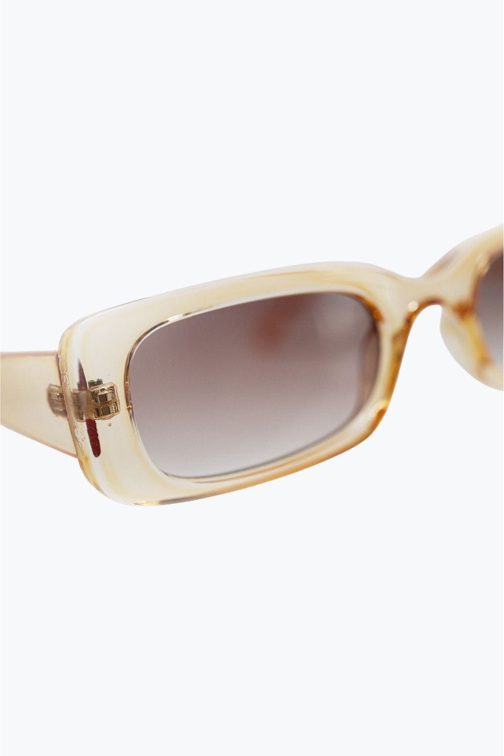 Q2 Women's Sunglasses One Size / Orange Rectangular Yellow Transparent Sunglasses With Brown Smoke Lenses
