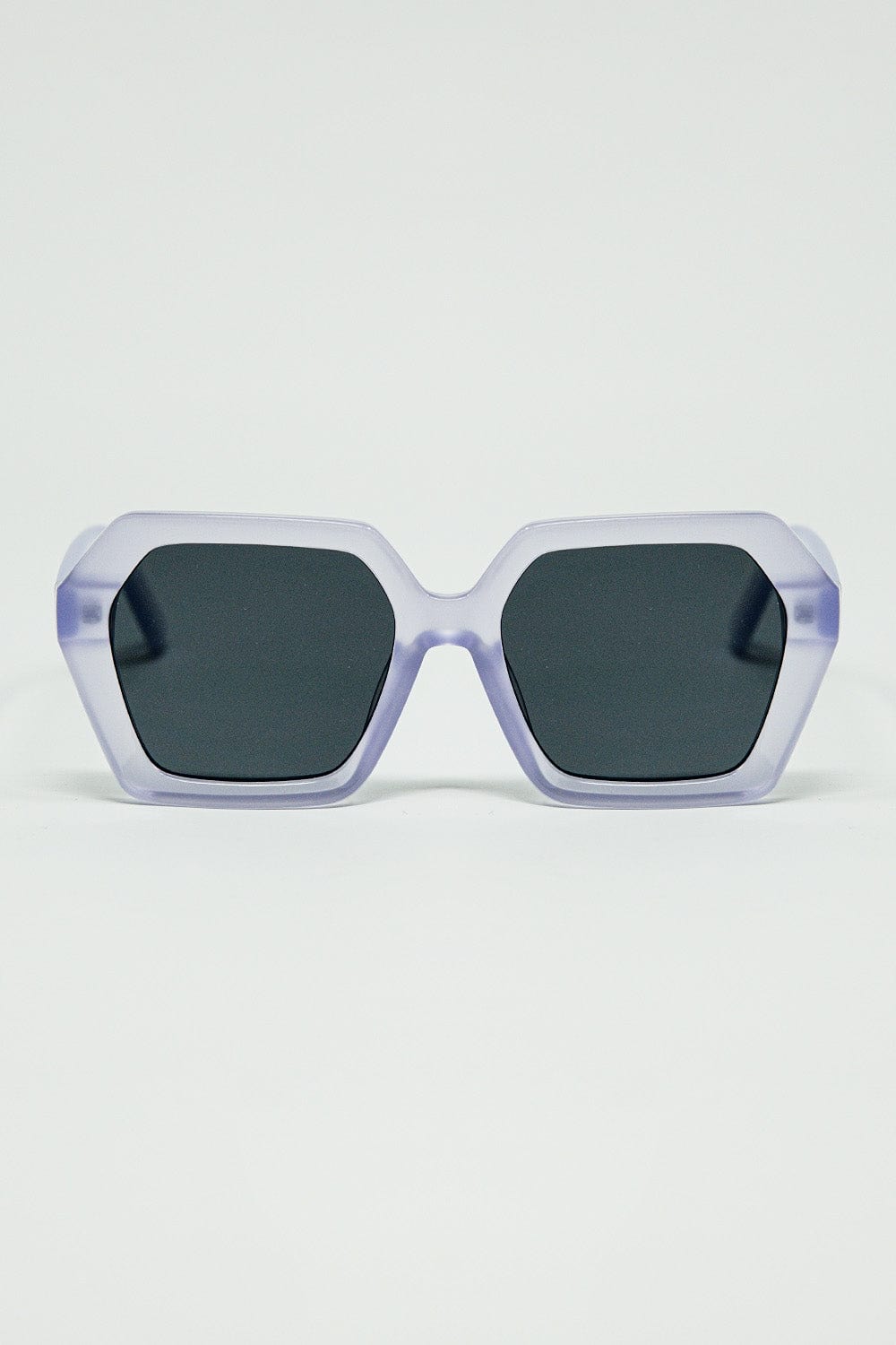 Q2 Women's Sunglasses One Size / Purple Rectangular Sunglasses In Purple Translucent Color