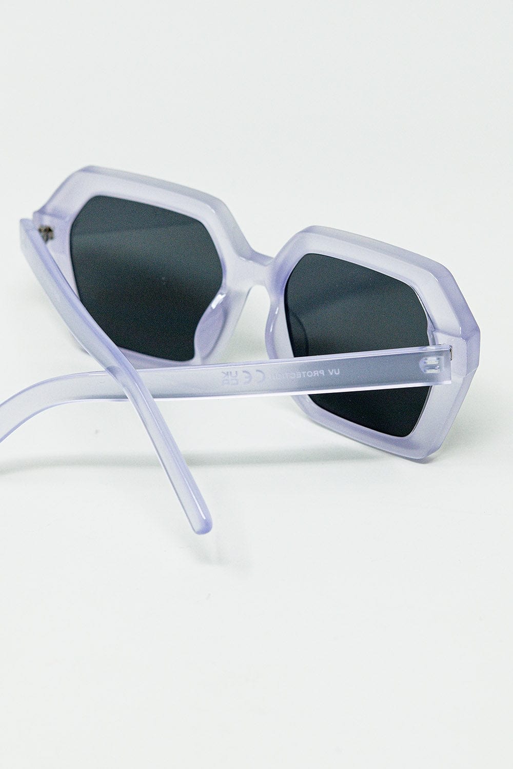 Q2 Women's Sunglasses One Size / Purple Rectangular Sunglasses In Purple Translucent Color