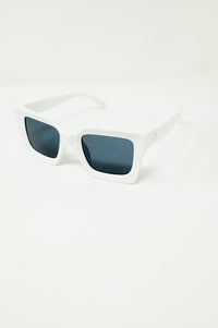 Q2 Women's Sunglasses One Size / White 90'S Squared Sunglasses In White