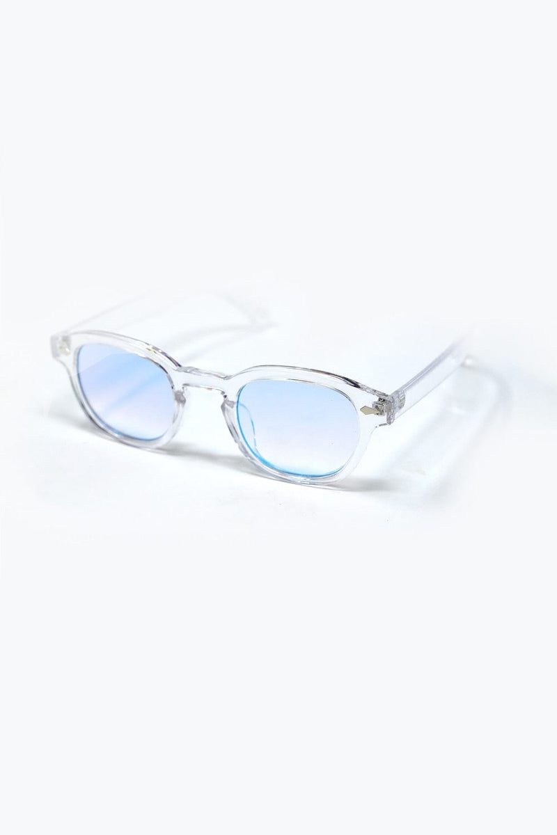 Q2 Women's Sunglasses One Size / White Clear Round Sunglasses With White Gradient Lense