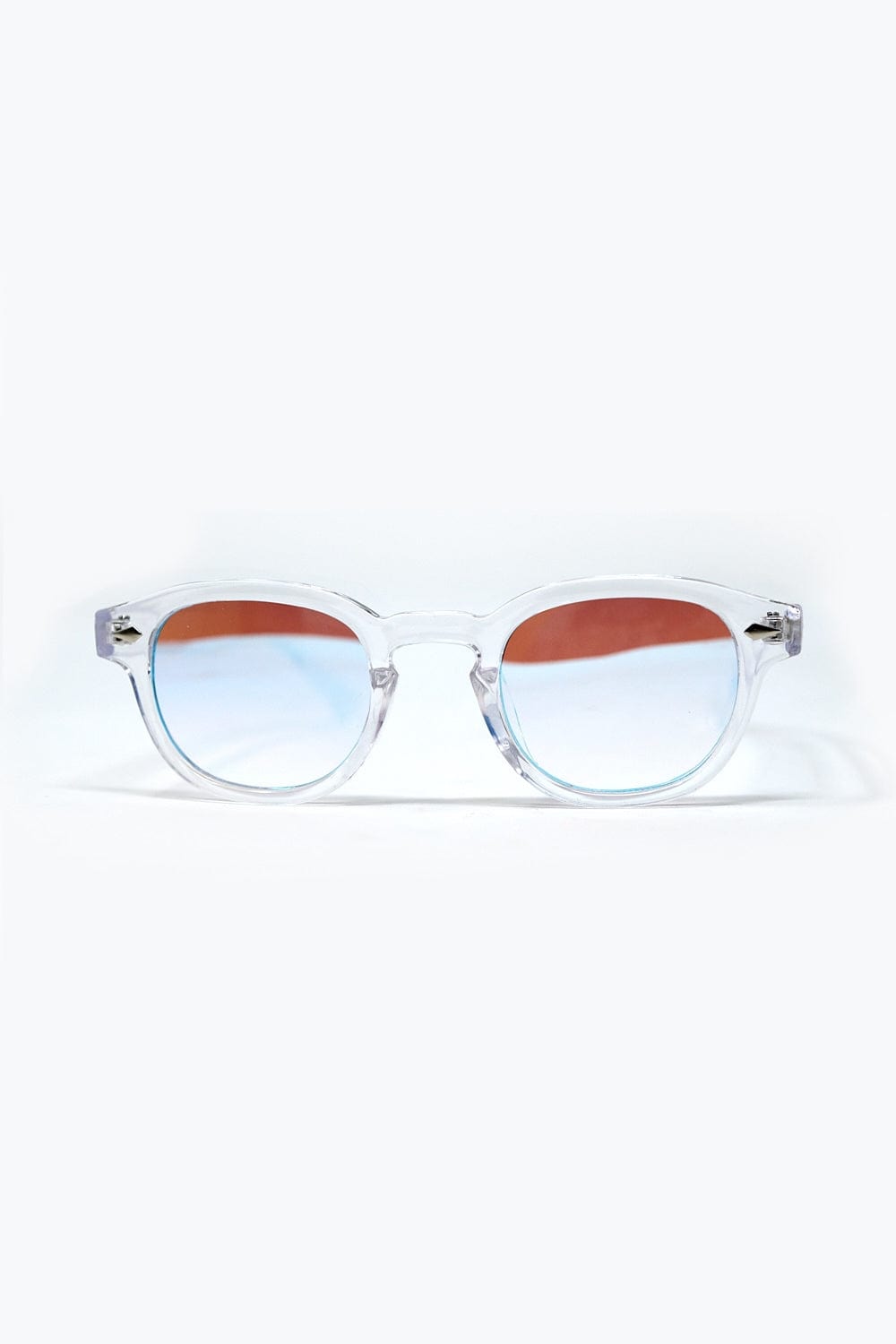 Q2 Women's Sunglasses One Size / White Clear Round Sunglasses With White Gradient Lense