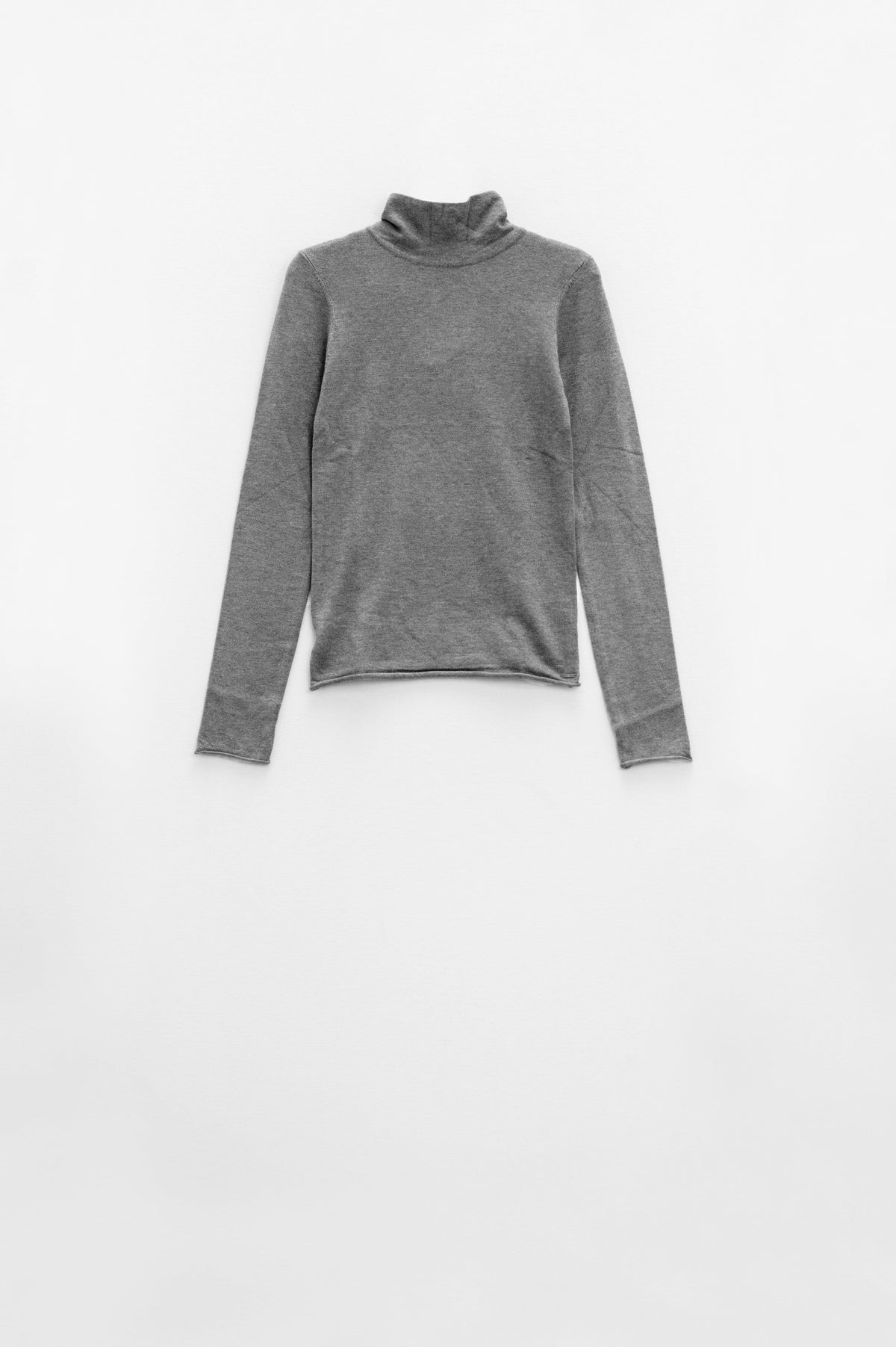 Q2 Women's Sweater Basic Grey Fine Knit Bodycon Sweater