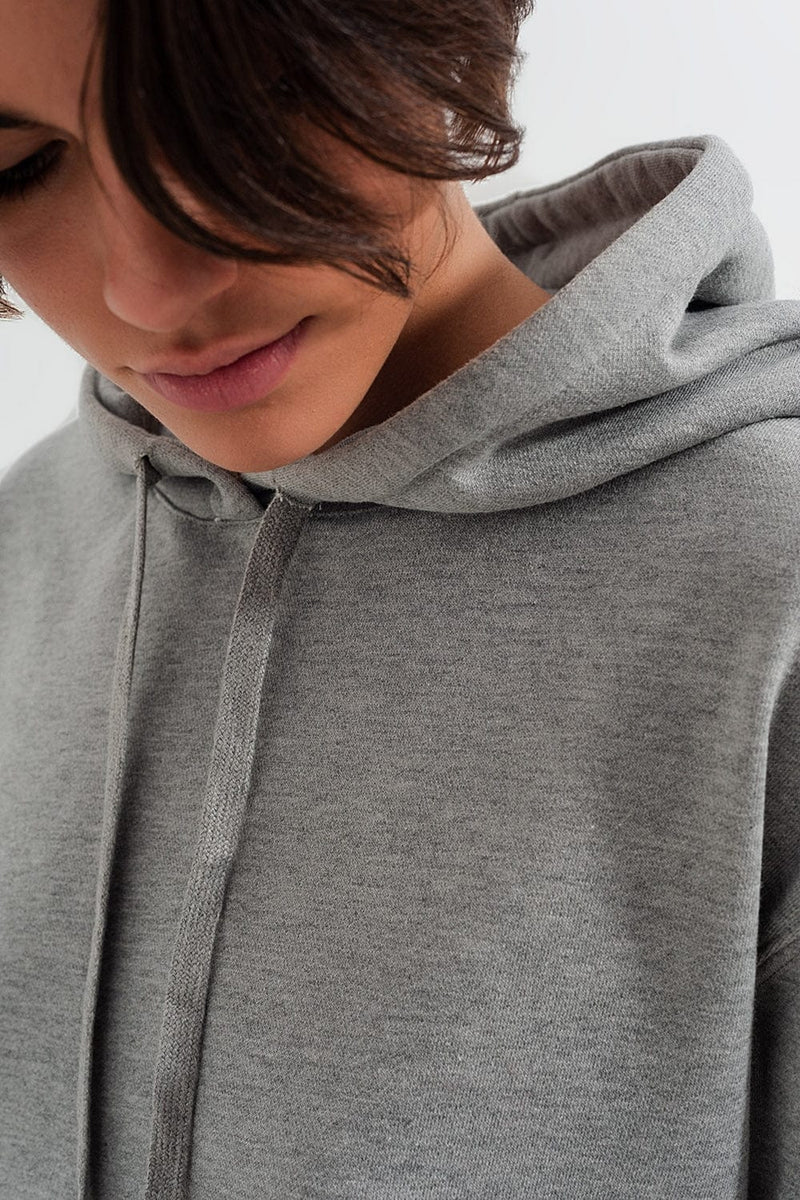 Q2 Women's Sweater Basic Hoodie in Grey