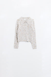 Q2 Women's Sweater Beige Cardigan With Pearl Buttons