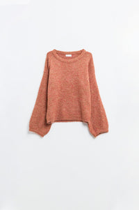 Q2 Women's Sweater Cozy Balloon Sleeve Sweater In Camel