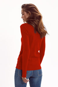 Q2 Women's Sweater Fine Knit High Neck Jumper In Wine Color