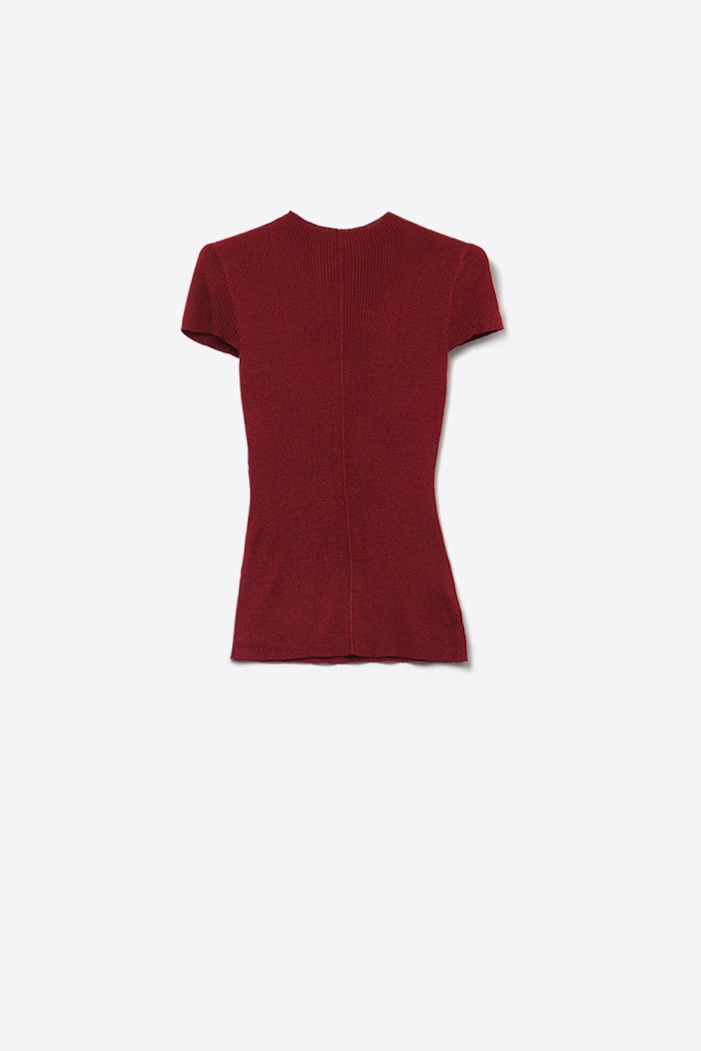 Q2 Women's Sweater Knitted Rib Featherweight Tuckable Sweater In Burgundy