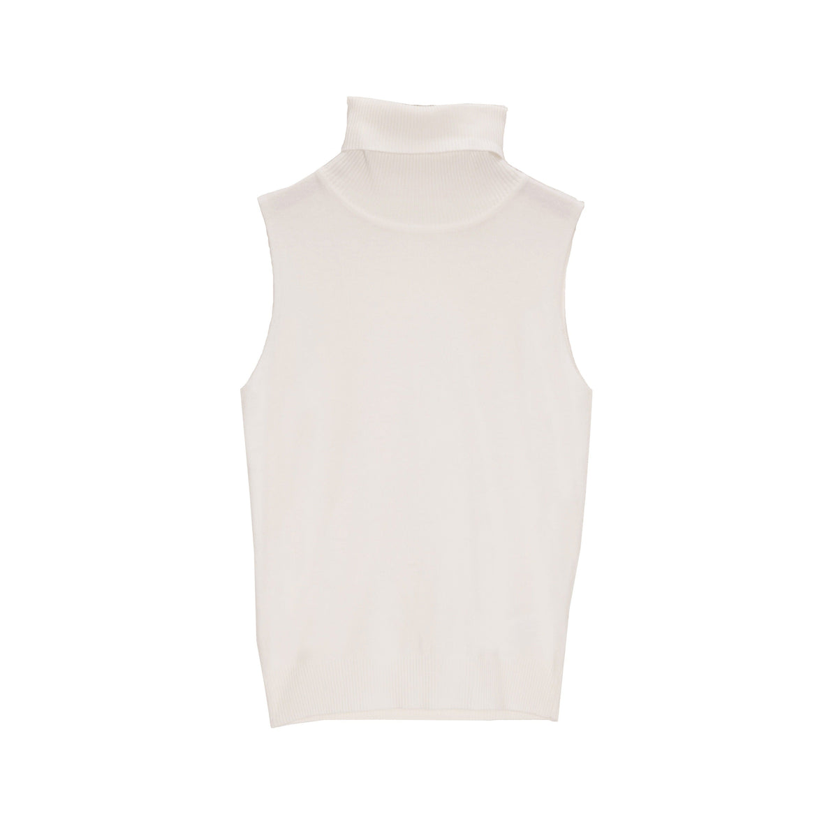 Q2 Women's Sweater Knitted Tank Jumper in Cream