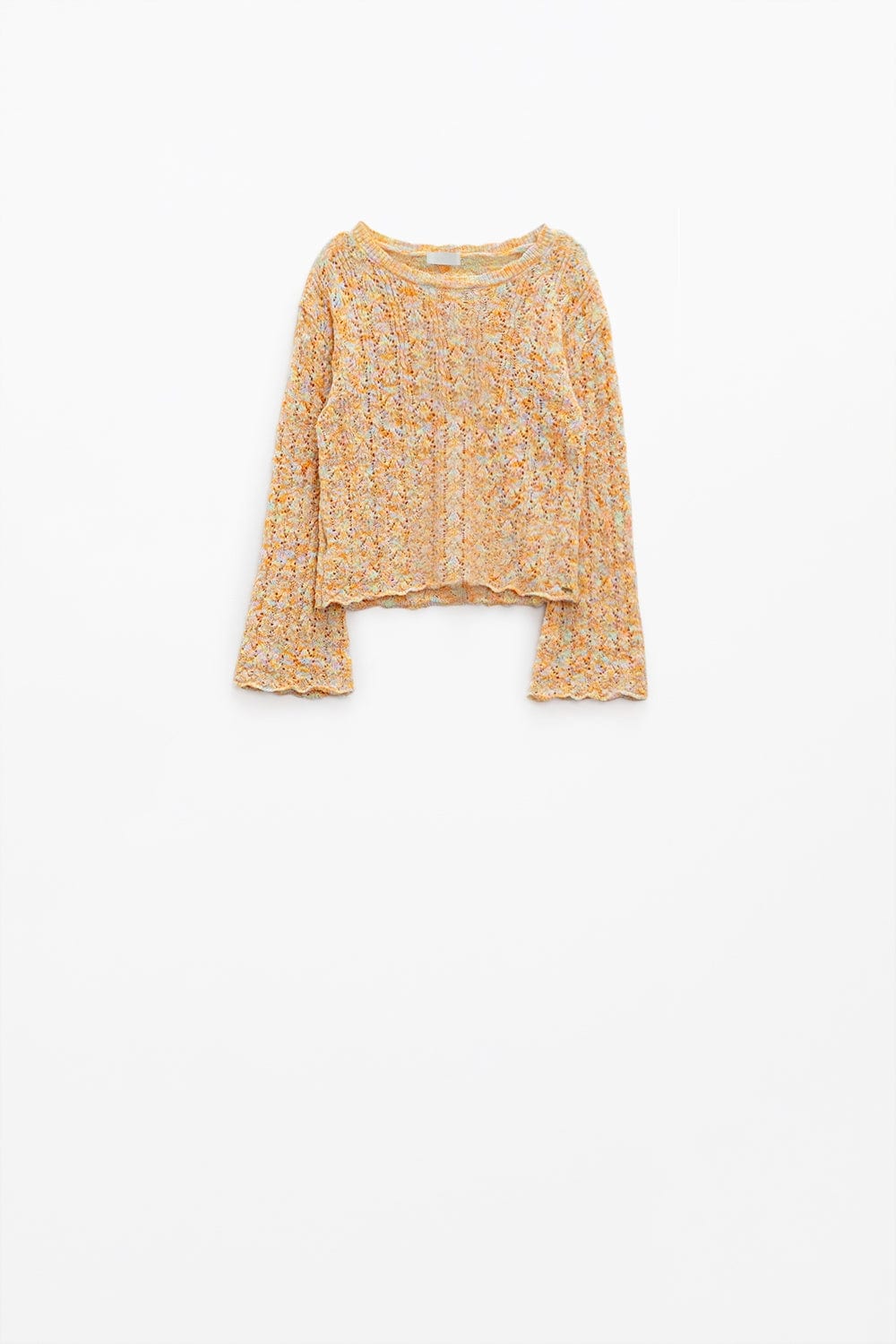 Q2 Women's Sweater Multicolor Sweater With Flared Sleeves