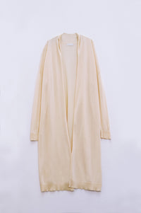 Q2 Women's Sweater One Size / Beige Beige Maxi Open Cardigan Long Sleeve