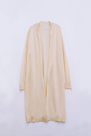 Q2 Women's Sweater One Size / Beige Beige Maxi Open Cardigan Long Sleeve