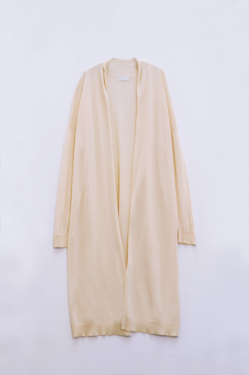 Q2 Women's Sweater One Size / Beige Beige Maxi Open Cardigan Long Sleeve