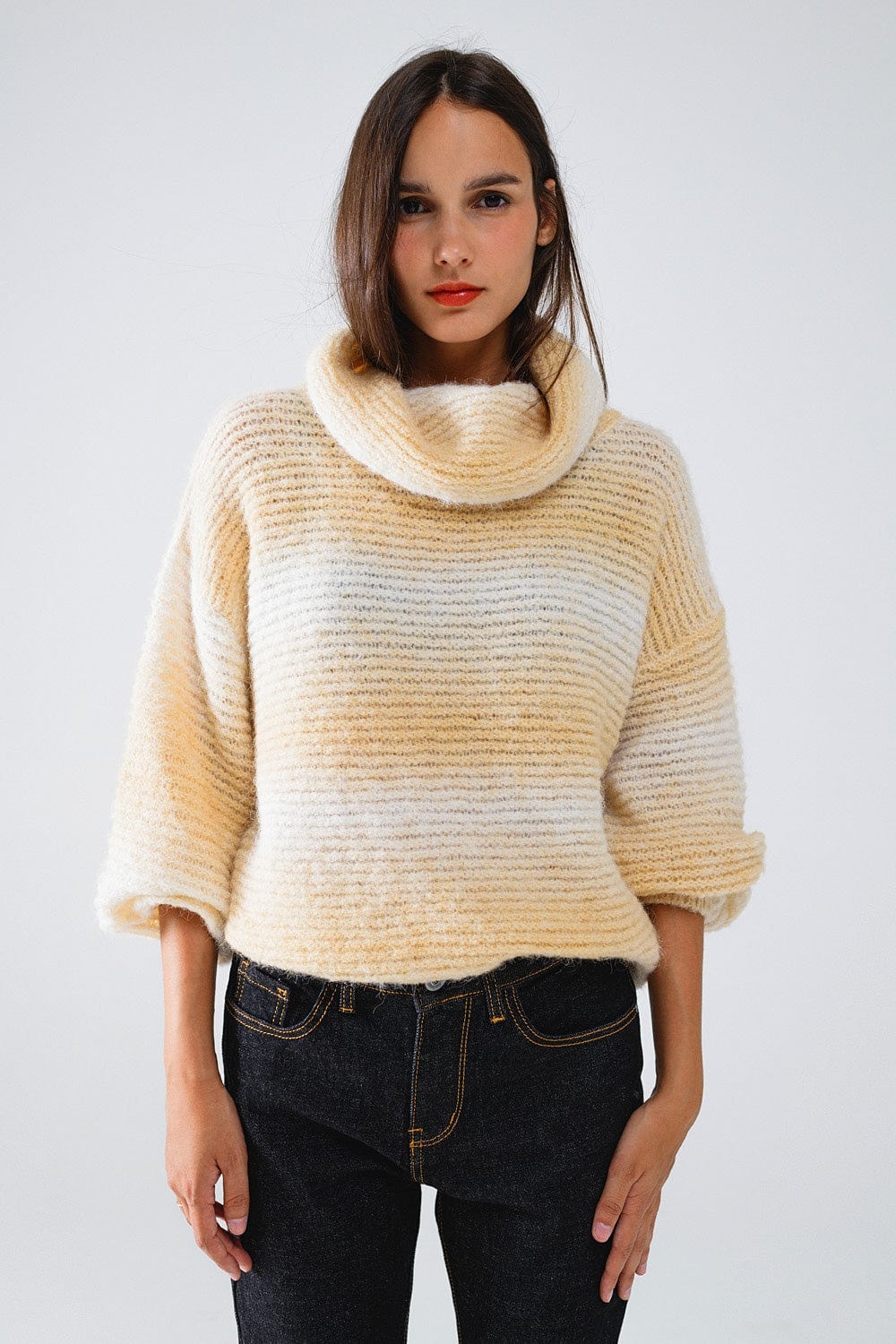 BERNA 売れ筋商品|||ヴェルナ ニット&セーター アウター レディース Turtlenecks Beige Oversized Turtleneck Comfy Sweater in Warm Neutral Tones