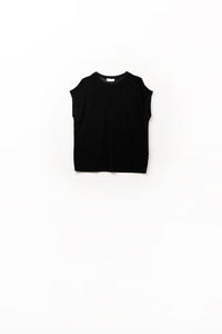 Q2 Women's Sweater One Size / Black Grid Knit Sweater In Black Color