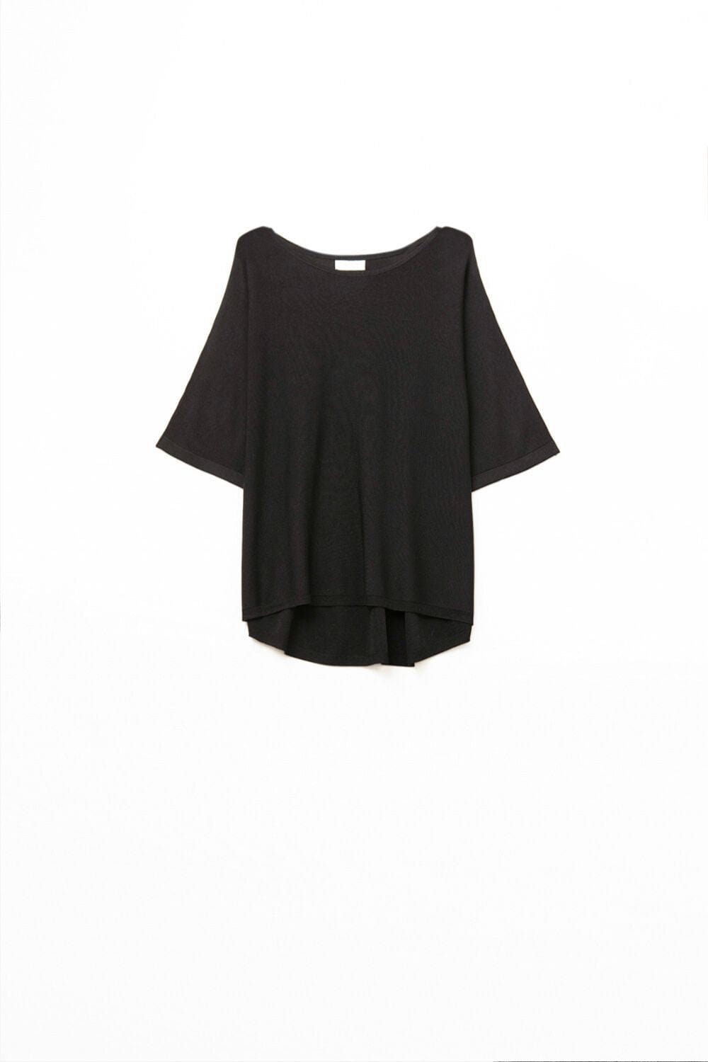 Q2 Women's Sweater One Size / Black Oversized Sweater In Black With Elbow-Length Sleeves