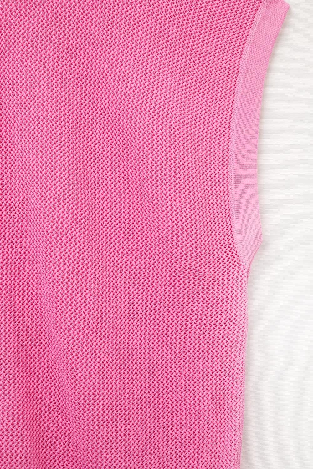 Q2 Women's Sweater One Size / Fuchsia Grid Knit Sweater In Fuchsia Color