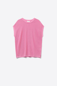 Q2 Women's Sweater One Size / Fuchsia Grid Knit Sweater In Fuchsia Color