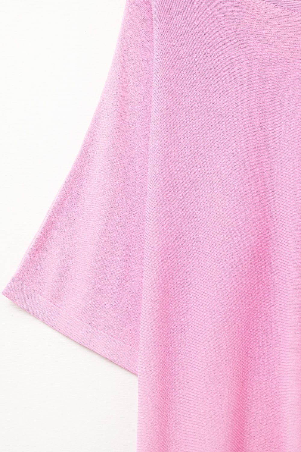 Q2 Women's Sweater One Size / Fuchsia Oversized Sweater In Fuchsia With Elbow-Length Sleeves
