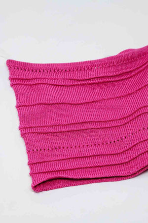 Q2 Women's Sweater One Size / Fuchsia Strapless Knitted Bodycon Top In Fuchsia