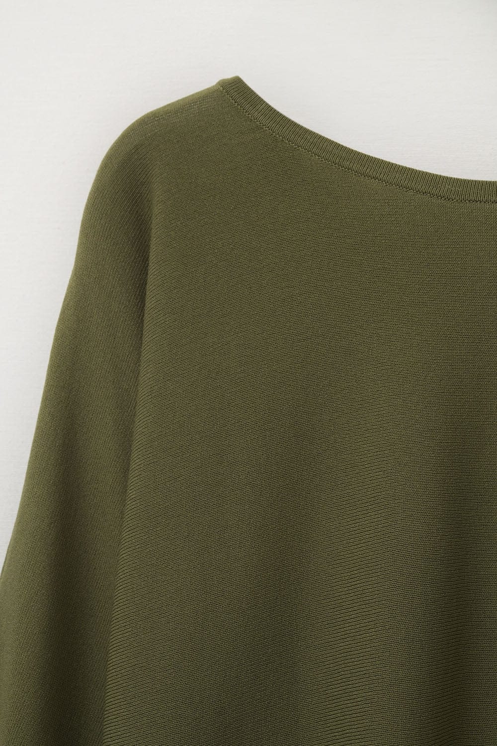 Q2 Women's Sweater One Size / Green Oversized Kakhi Sweater With Elbow-Length Sleeves