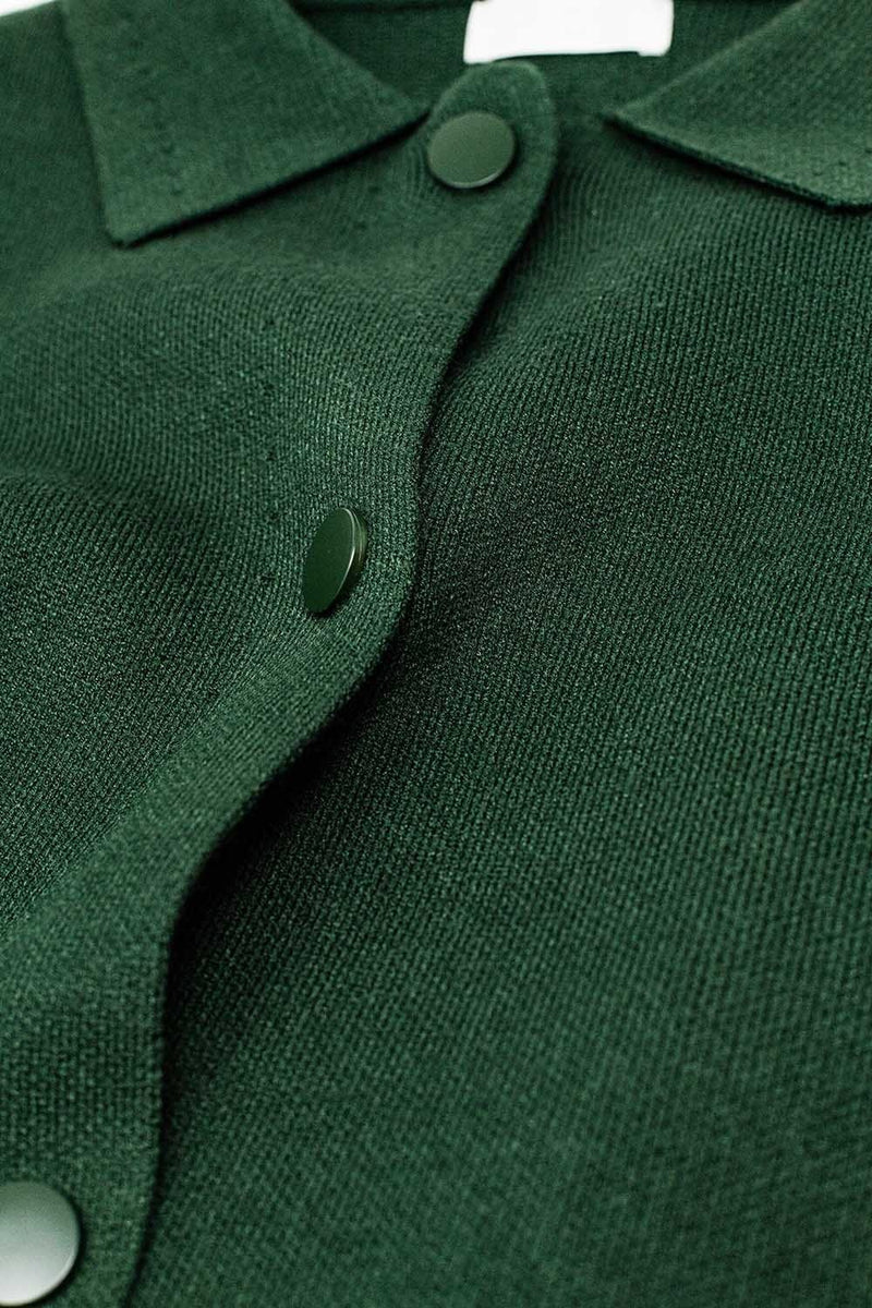 Q2 Women's Sweater One Size / Green Relaxed High Quality Knitted Cardigan In Emerald Green