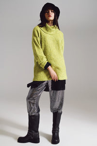 Q2 Women's Sweater One Size / Green Sweater In Green With A Bardot Neck.