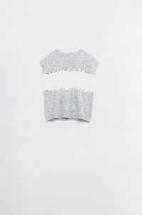 Q2 Women's Sweater One Size / Grey Sleeveless Grey Sweater With Sequin Detail