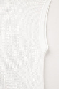 Q2 Women's Sweater One Size / White Grid Knit Sweater In White Color