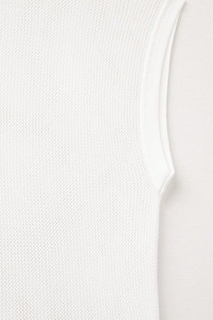 Q2 Women's Sweater One Size / White Grid Knit Sweater In White Color