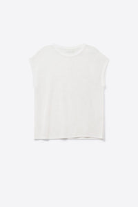 Q2 Women's Sweater One Size / White Grid Knit Sweater In White Color