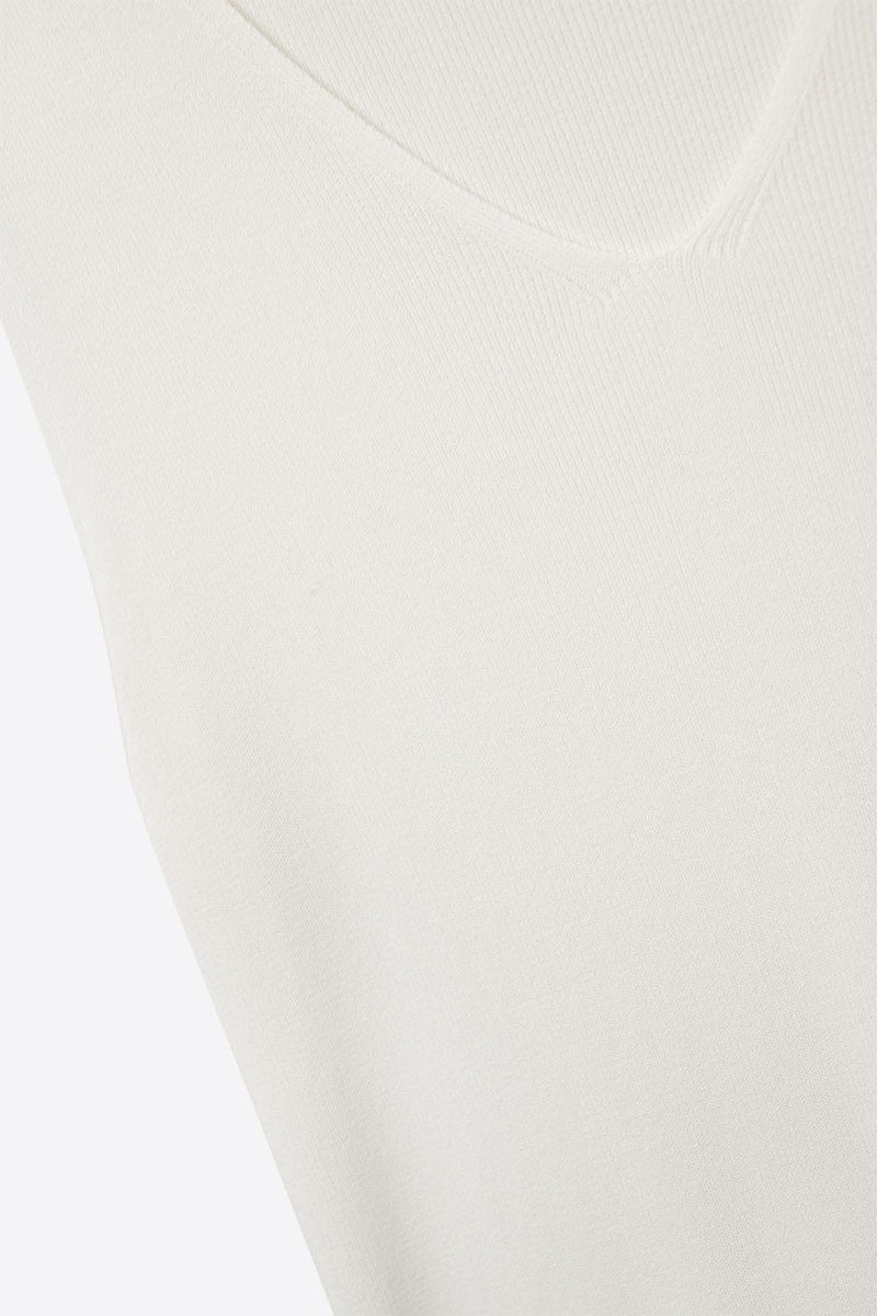 Q2 Women's Sweater One Size / White White Sleeveless Fine Knitted Top With V-Neck