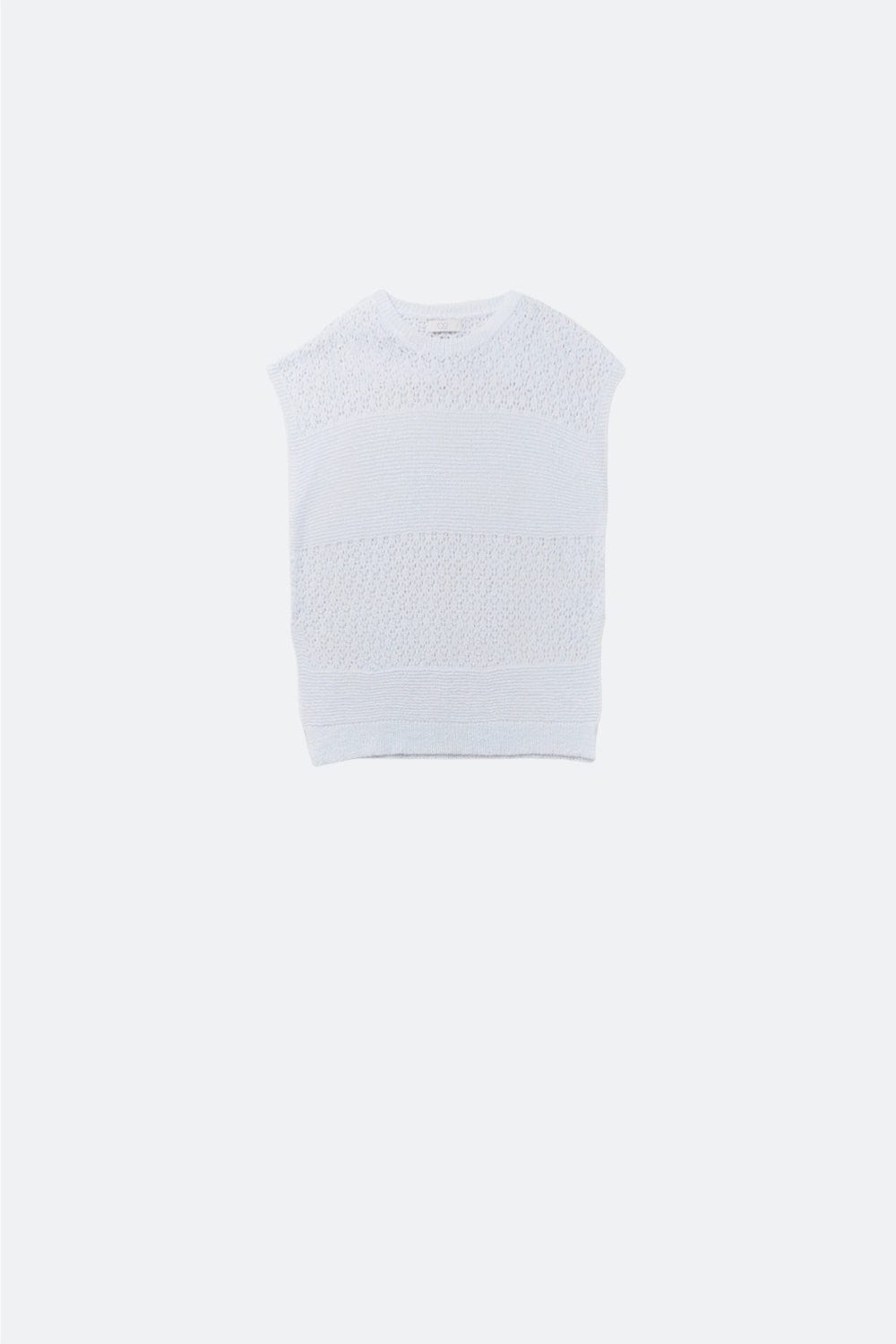 Q2 Women's Sweater One Size / White White Sweater With Soft Open Knit And Dropped Sleeves