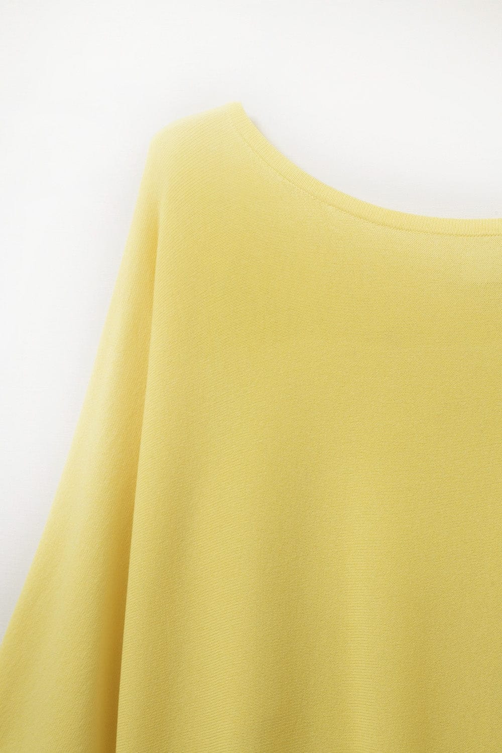 Q2 Women's Sweater One Size / Yellow Oversized Yellow Sweater With Elbow-Length Sleeves