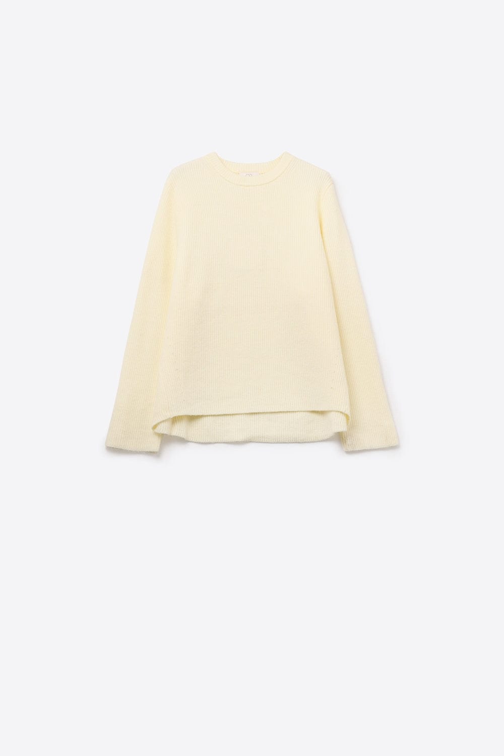 Q2 Women's Sweater Ribbed Comfy Knit Sweater In Cream