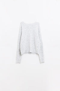 Q2 Women's Sweater Standard Fit Soft Knit Sweater In Grey