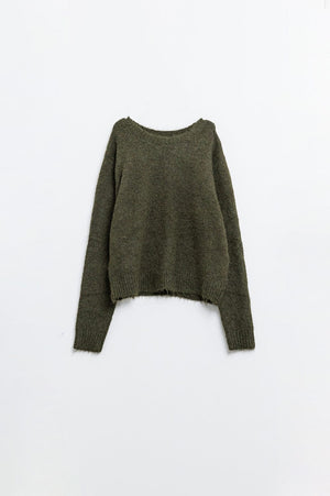 Q2 Women's Sweater Standard Fit Soft Knit Sweater In Khaki