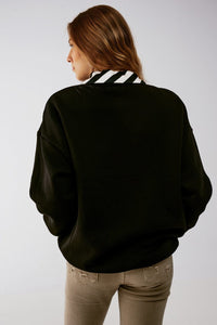 Q2 Women's Sweatshirt One Size / Black / China LA Oversized Sweat in Black