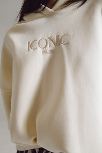Q2 Women's Sweatshirt One Size / White Iconic Oversized Hoodie In White
