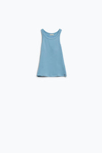 Q2 Women's Tees & Tanks Basic Baby Blue Tank Top In Rib