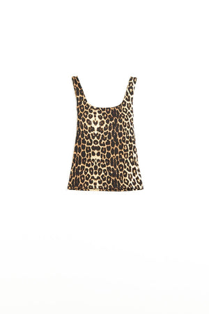 Q2 Women's Tees & Tanks Leopard Print Spandex Strappy Top