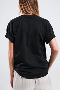 Q2 Women's Tees & Tanks One Size / Black / China Brooklyn T Shirt in Black