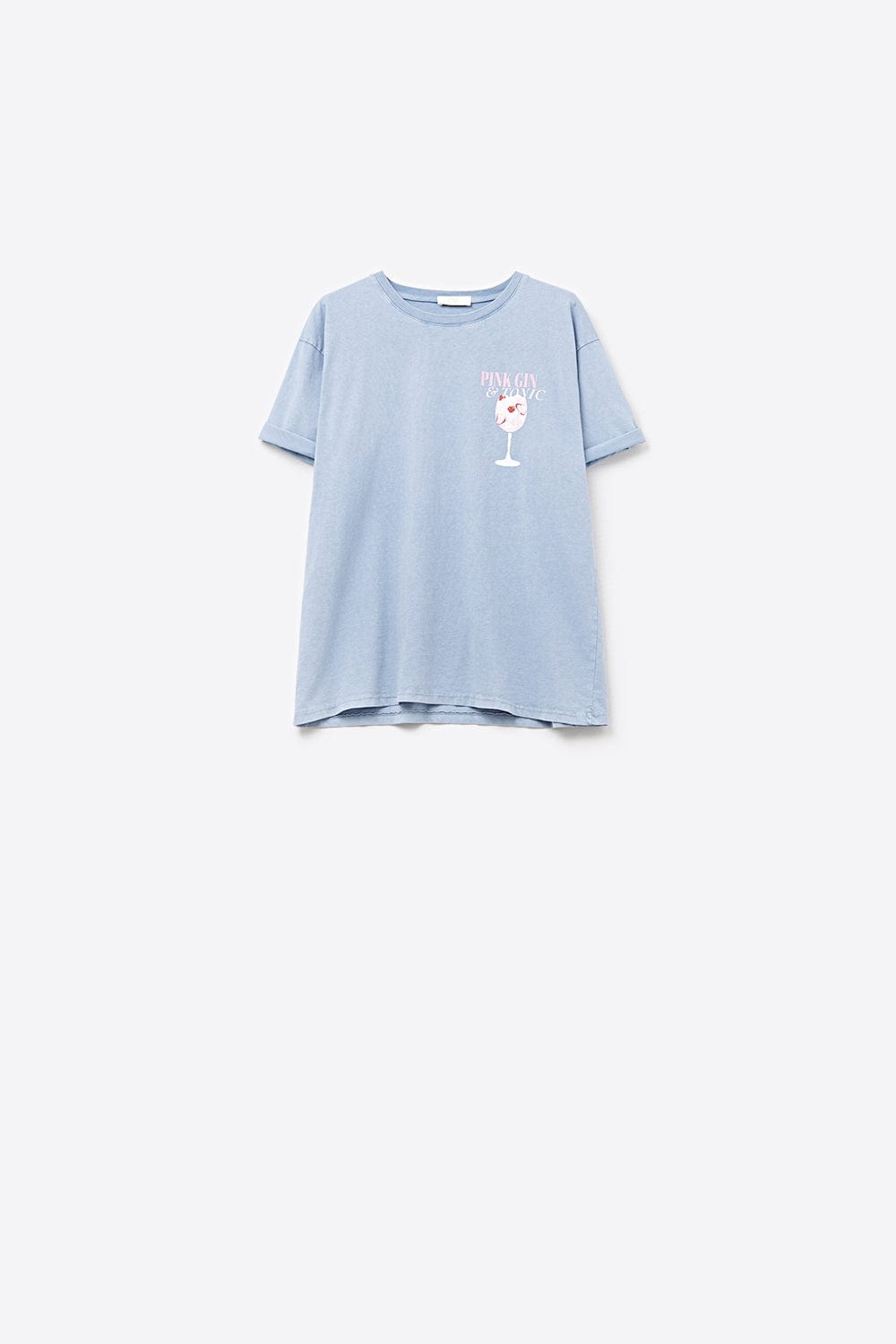 Q2 Women's Tees & Tanks One Size / Blue Blue Short Sleeve Pink Tonic T-Shirt