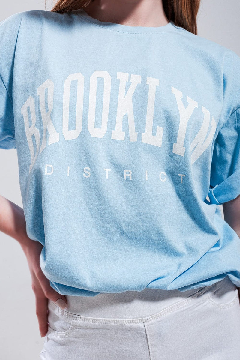 Q2 Women's Tees & Tanks One Size / Blue / China Brooklyn T Shirt in Blue