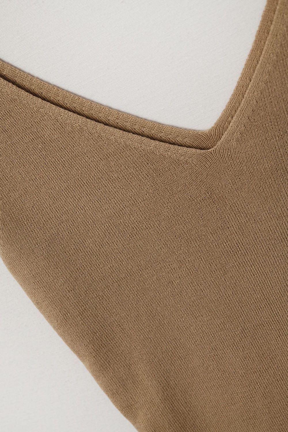 Q2 Women's Tees & Tanks One Size / Brown Comfy Ribbed Knitted  Tank Top In Camel